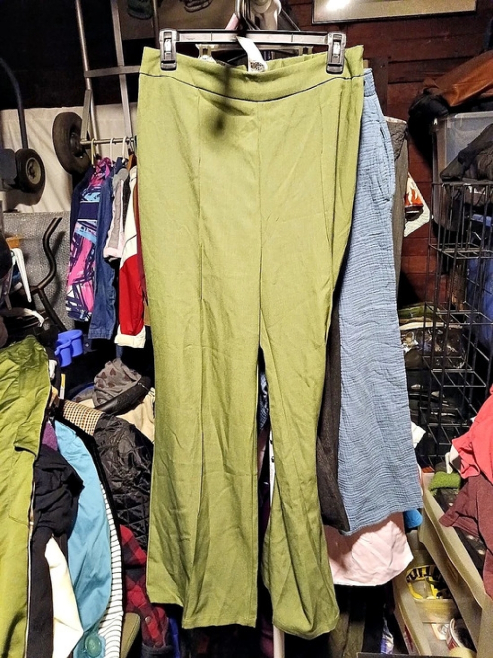 Wide Leg Green Pants